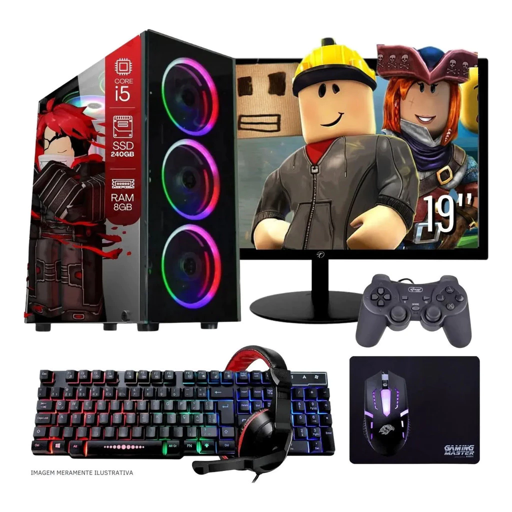 Computador Pc Gamer Completo Intel Core I5 Ssd 4gb + 500 jogos inclusos