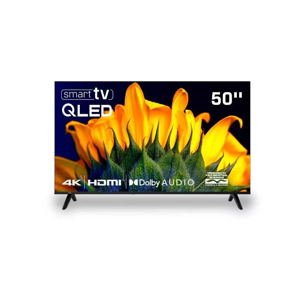 mall inline badgeSmart TV HQ QLED 50 Polegadas HQ-QLED50SM 4K Wi-Fi Bluetooth, Dolby Audio, Apps, Netflix, YouTube e Prime Video, 3 HDMI